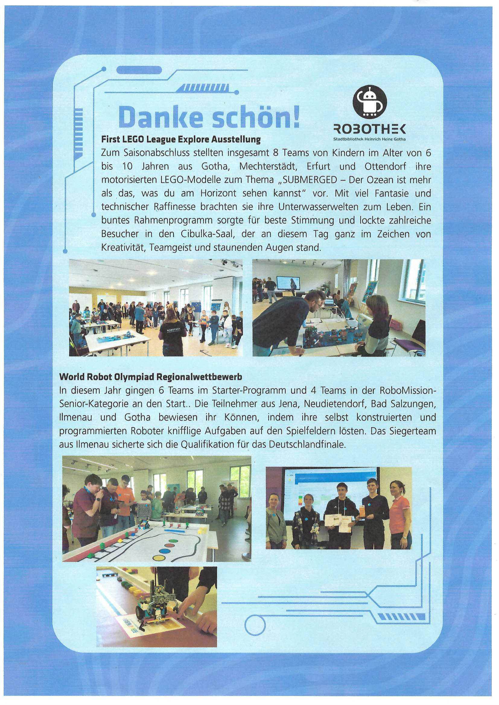 Freundeskreis unterstützt First Lego League & World Robot Olympiad in Gotha Bild